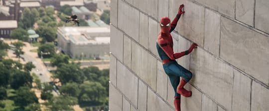 Spider-Man climbing up the Washington Monument