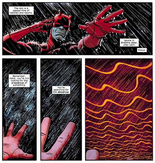 Matt Murdock using his powers as Daredevil.