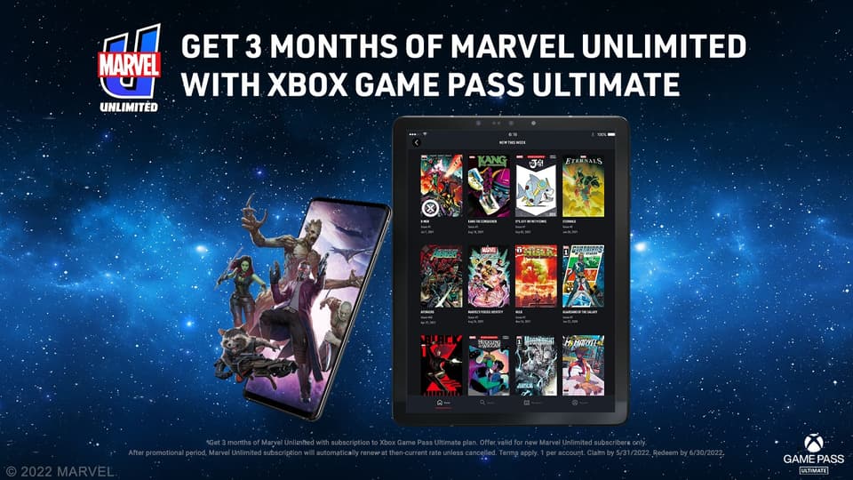 Get three months of Marvel Unlimited free with Xbox Game Pass Ultimate!