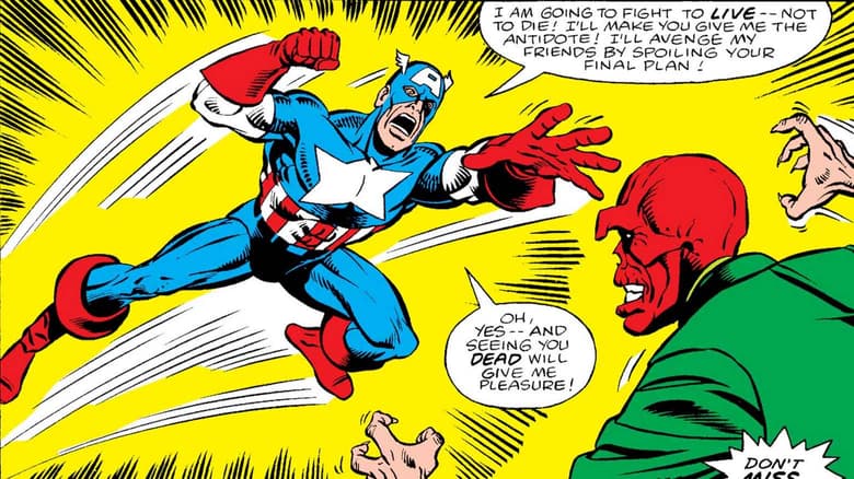 Cap fights Red Skull