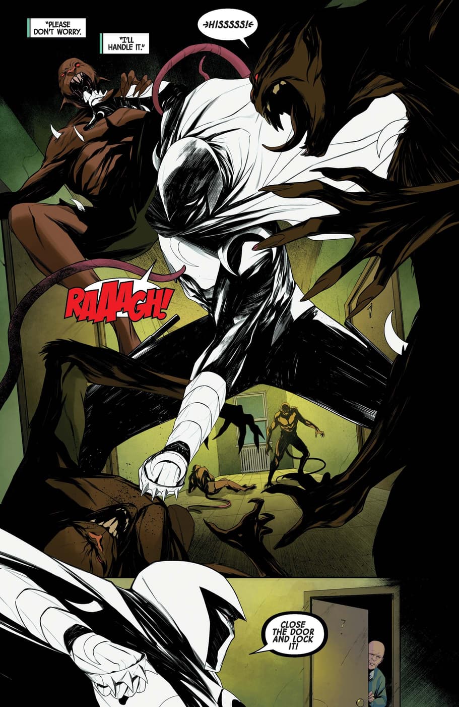 Vermin, and a pack of humanoid rodents, face off against Moon Knight.