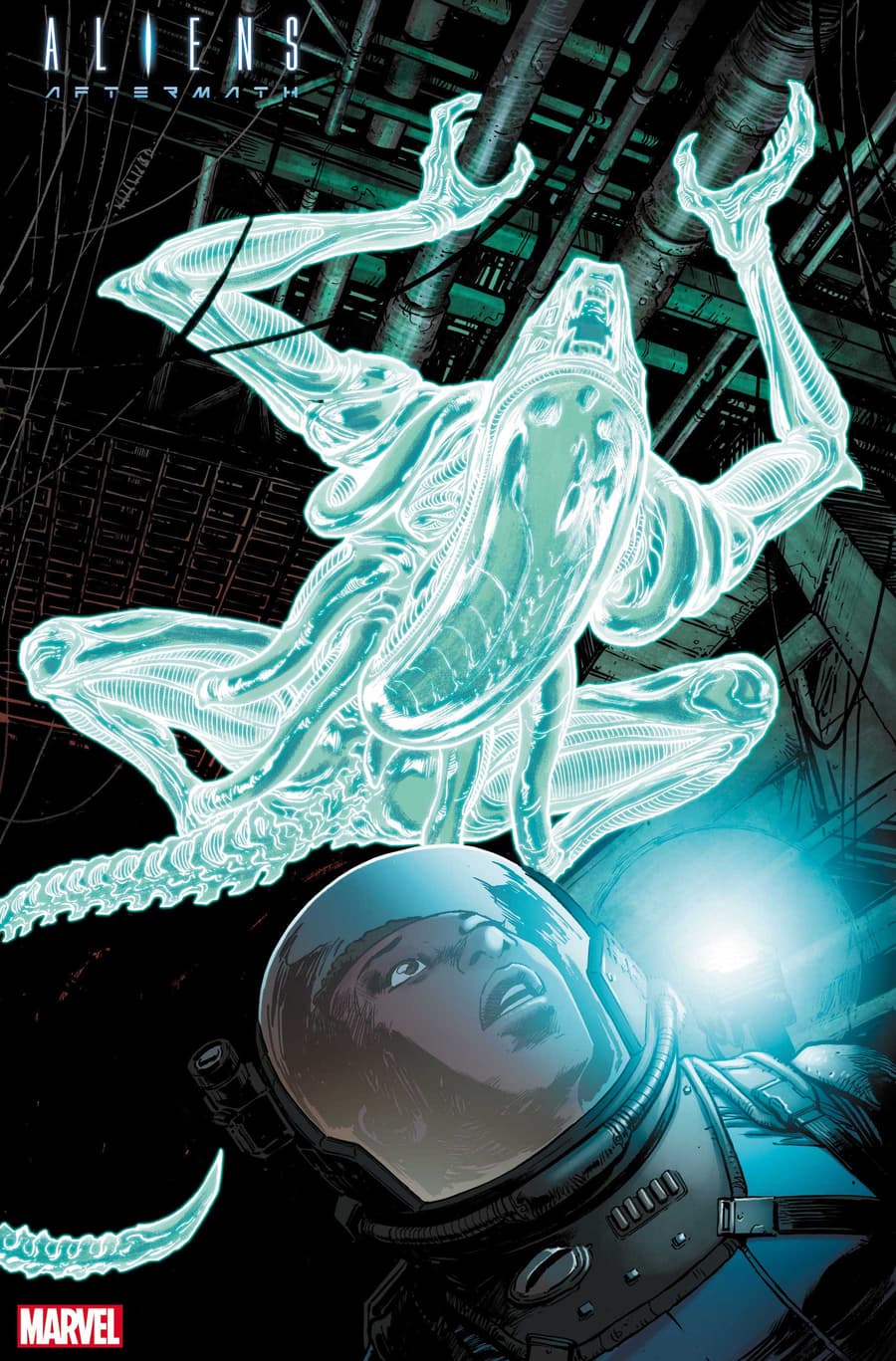 ALIENS: AFTERMATH #1 preview art by Dave Wachter with colors by Chris Sotomayor