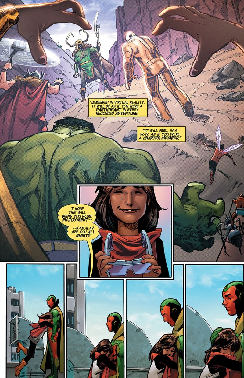 Kamala gets a gift from the Vision in ALL-NEW, ALL-DIFFERENT AVENGERS (2015) #7.