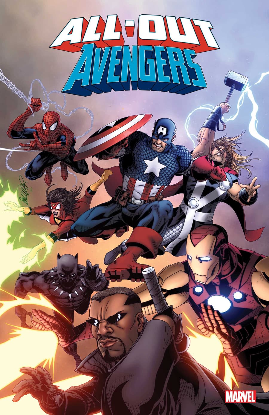 Variant cover to ALL-OUT AVENGERS (2022) #1 by Salvador Larroca.