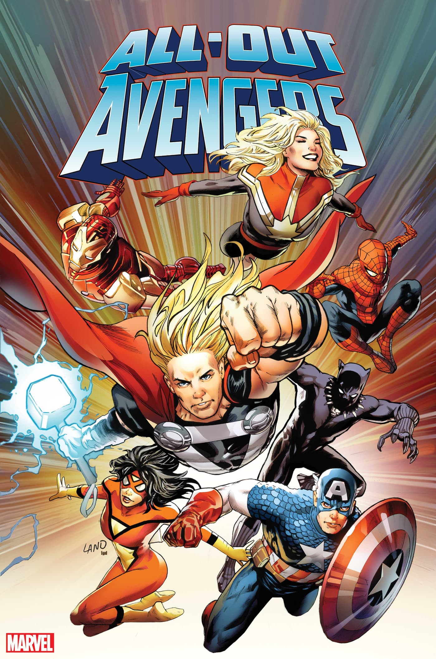 ALL-OUT AVENGERS #1 Cover by GREG LAND & FRANK D’ARMATA