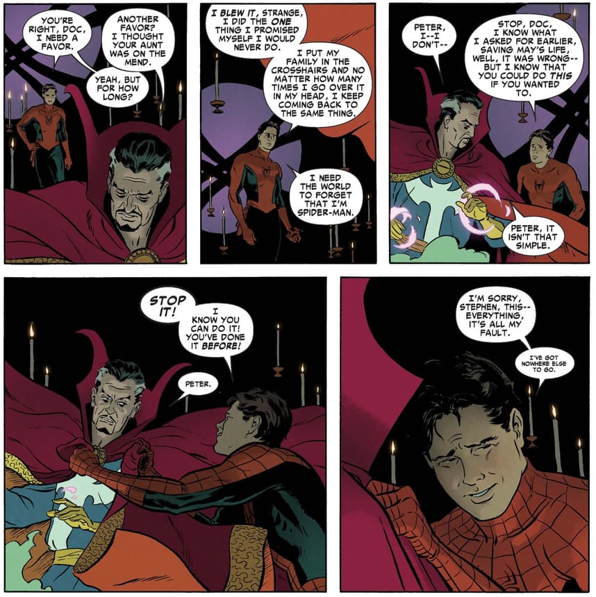 Spider-Man asks Doctor Strange to make the world forget Peter Parker.