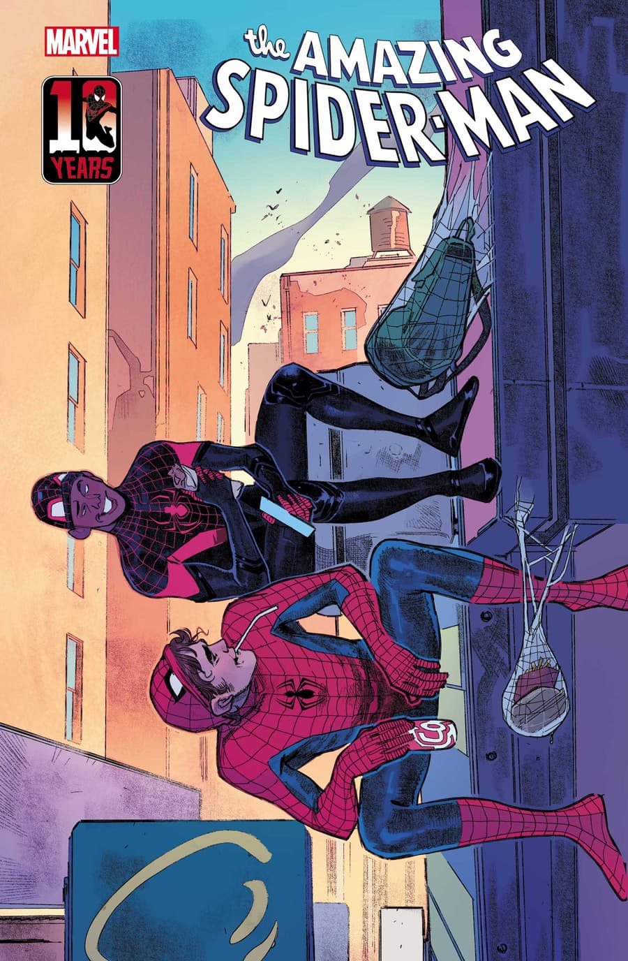 AMAZING SPIDER-MAN #74 MILES MORALES 10th ANNIVERSARY VARIANT COVER by SARA PICHELLI with colors by TAMRA BONVILLAIN
