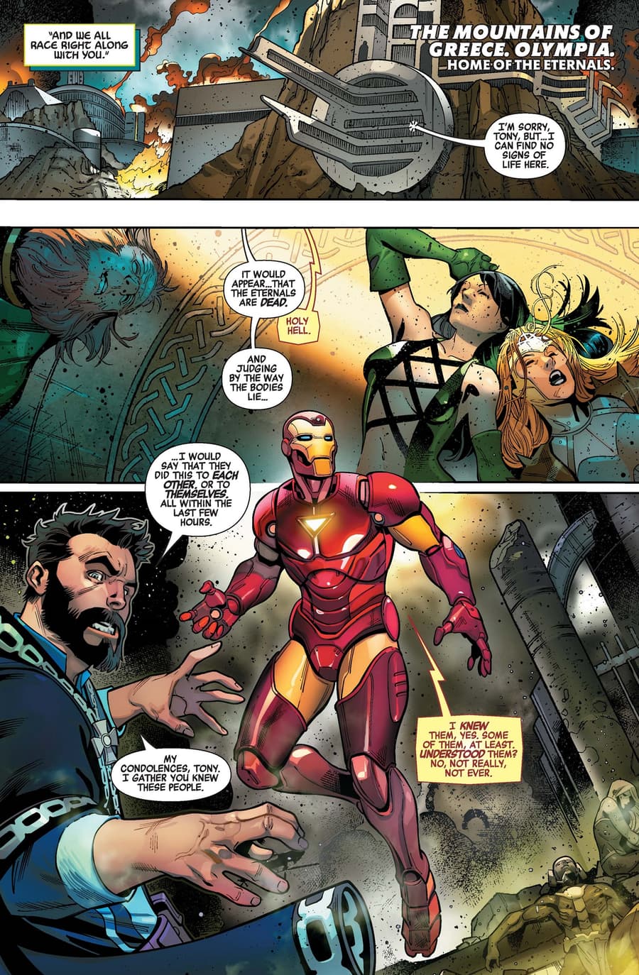 The death of the Eternals in AVENGERS (2018) #4.