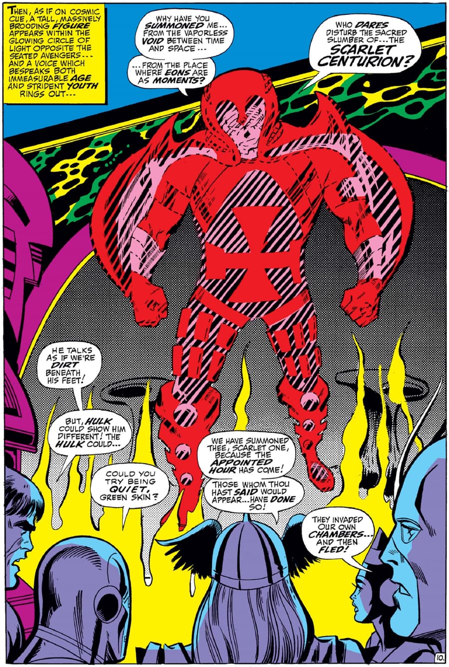 The Earth-689 Scarlet Centurion in AVENGERS ANNUAL (1967) #2.