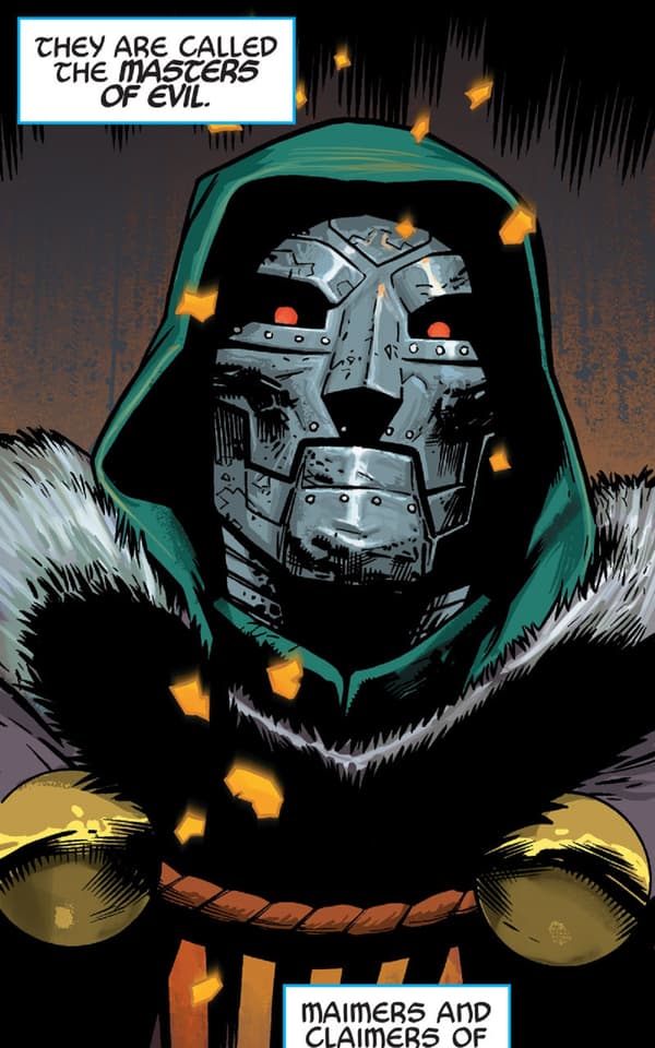 Doctor Doom assembles the Multiverse's Masters of Evil.