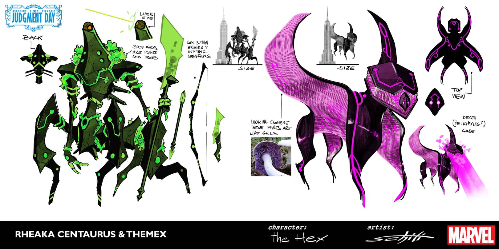 A.X.E.: JUDGMENT DAY - The Hex character designs by Valerio Schiti