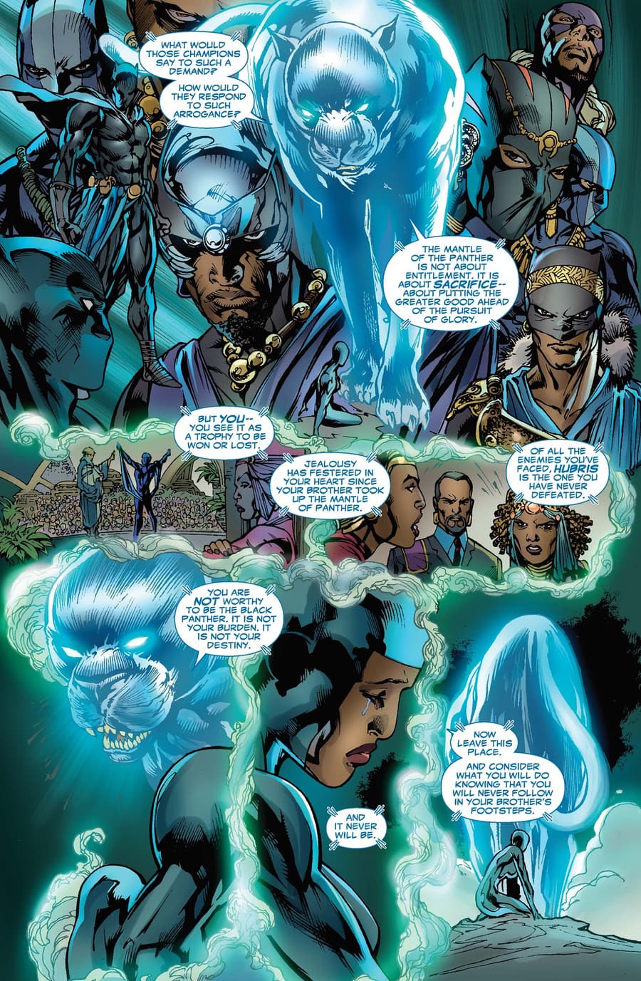 Bast places judgment on Shuri in BLACK PANTHER (2009) #4.
