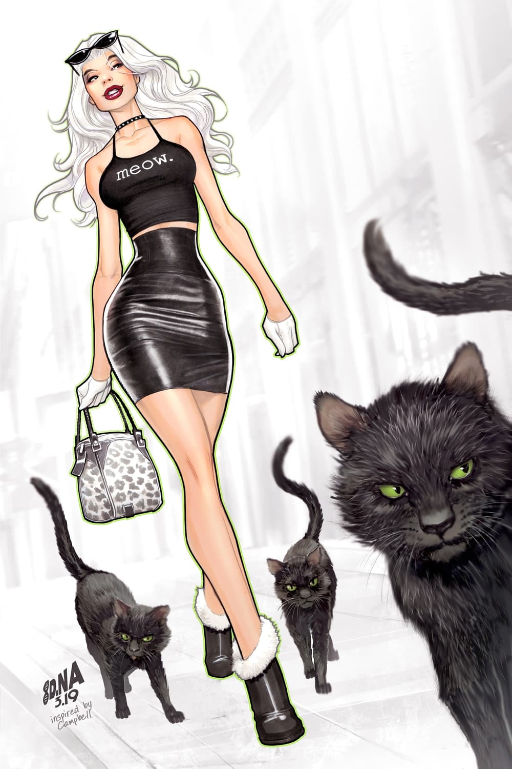 BLACK CAT #1 variant art by 