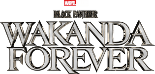 Marvel Studios' Black Panther: Wakanda Forever Black Panther 2 Movie Logo on Black