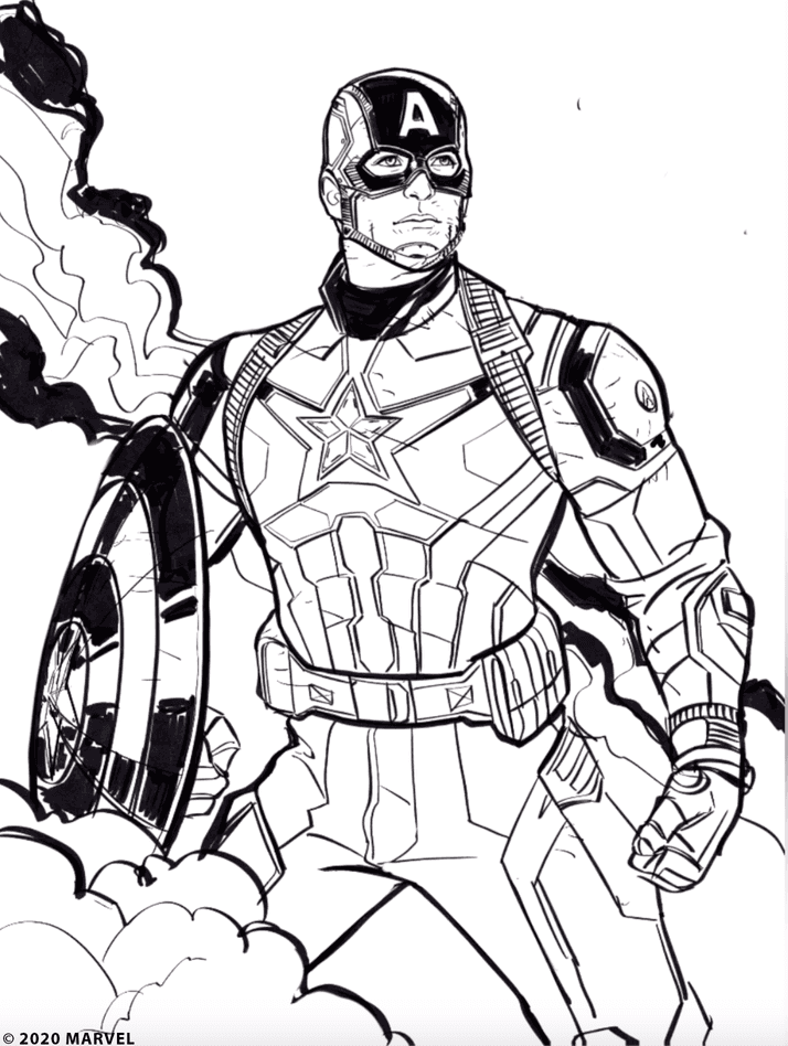 Creative Captain America Drawing Sketch with simple drawing