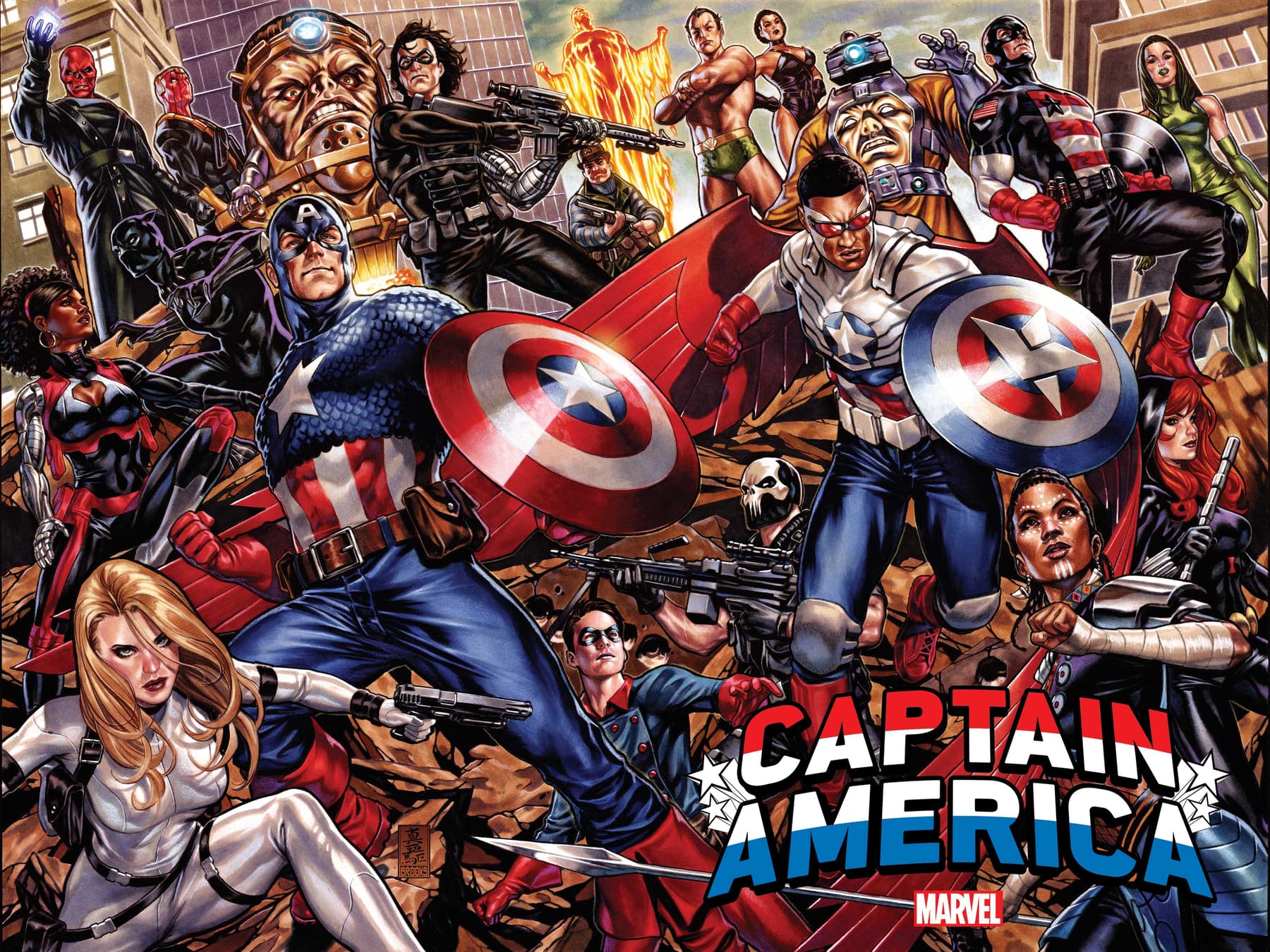 Captain America #0 Wraparound Cover by Mark Brooks
