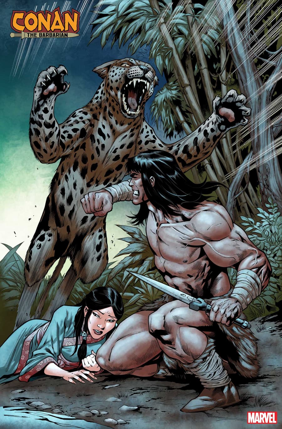 CONAN THE BARBARIAN #20 pencils by Cory Smith, inks by Roberto Poggi, and colors by Israel Silva