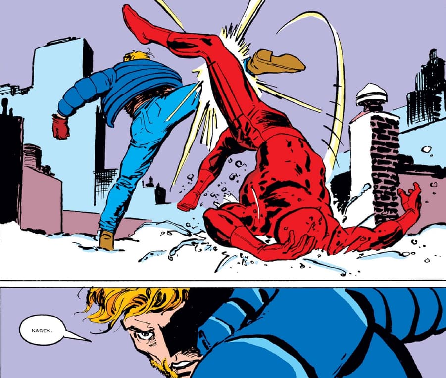 Matt Murdock versus "Daredevil" in DAREDEVIL (1964) #231.