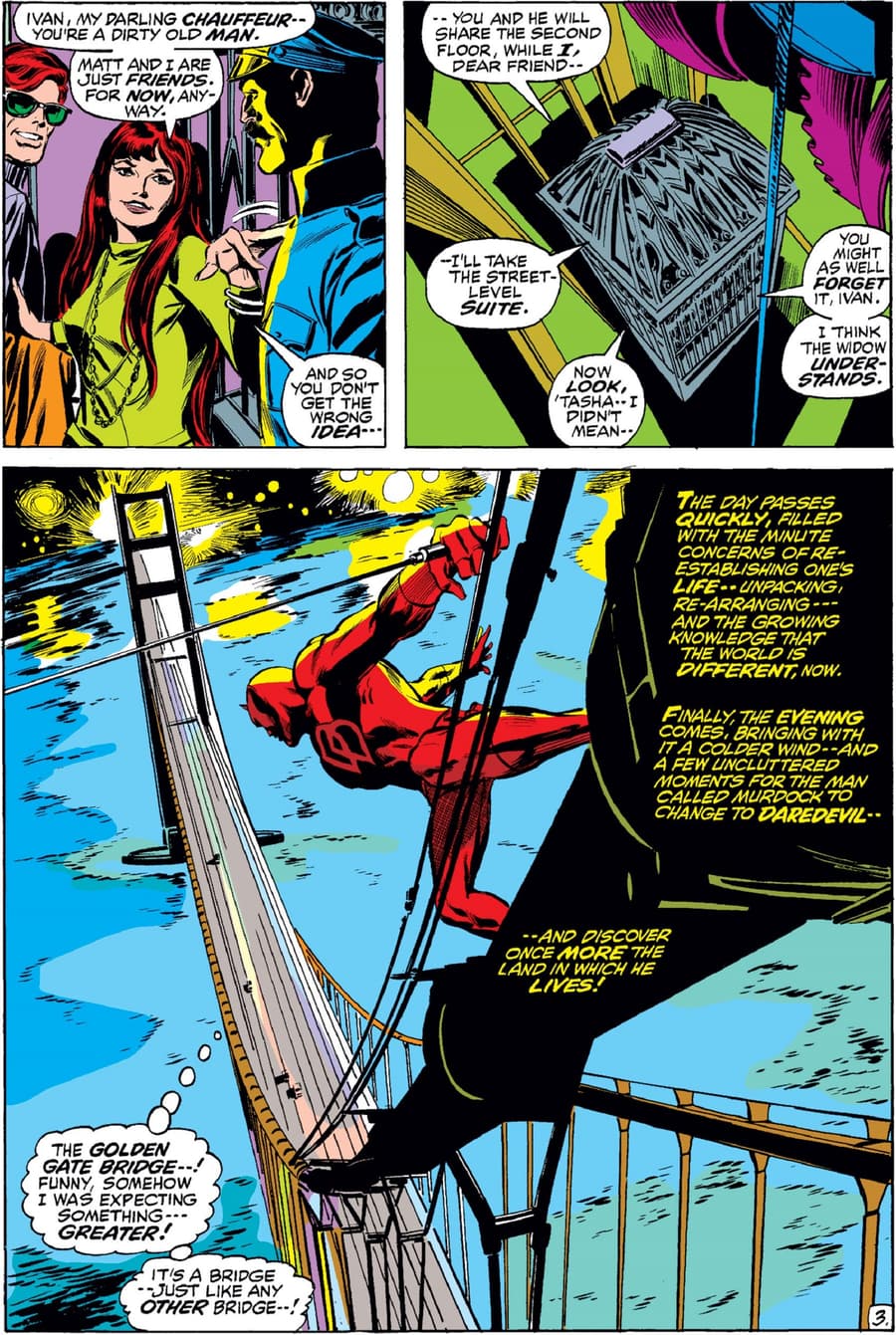 Daredevil and Black Widow following their big move in DAREDEVIL (1964) #87.
