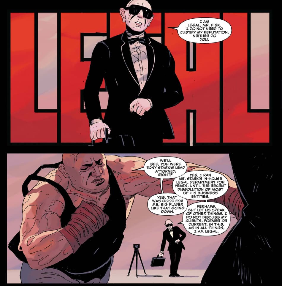 Legal takes on Kingpin as a client in DAREDEVIL (2015) #23.