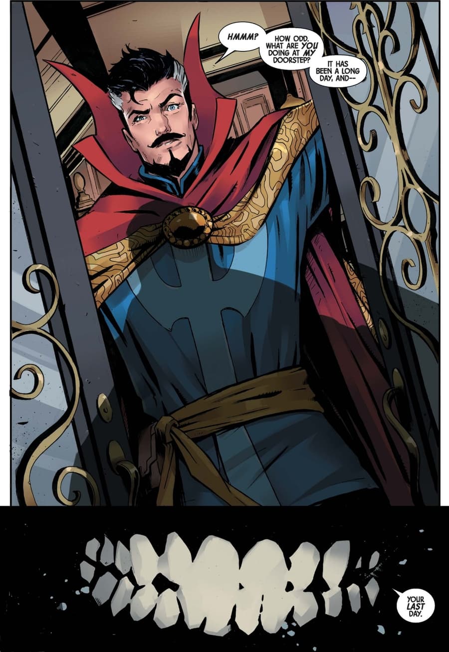 DEATH OF DOCTOR STRANGE (2021) #1 panel by Jed MacKay and Lee Garbett