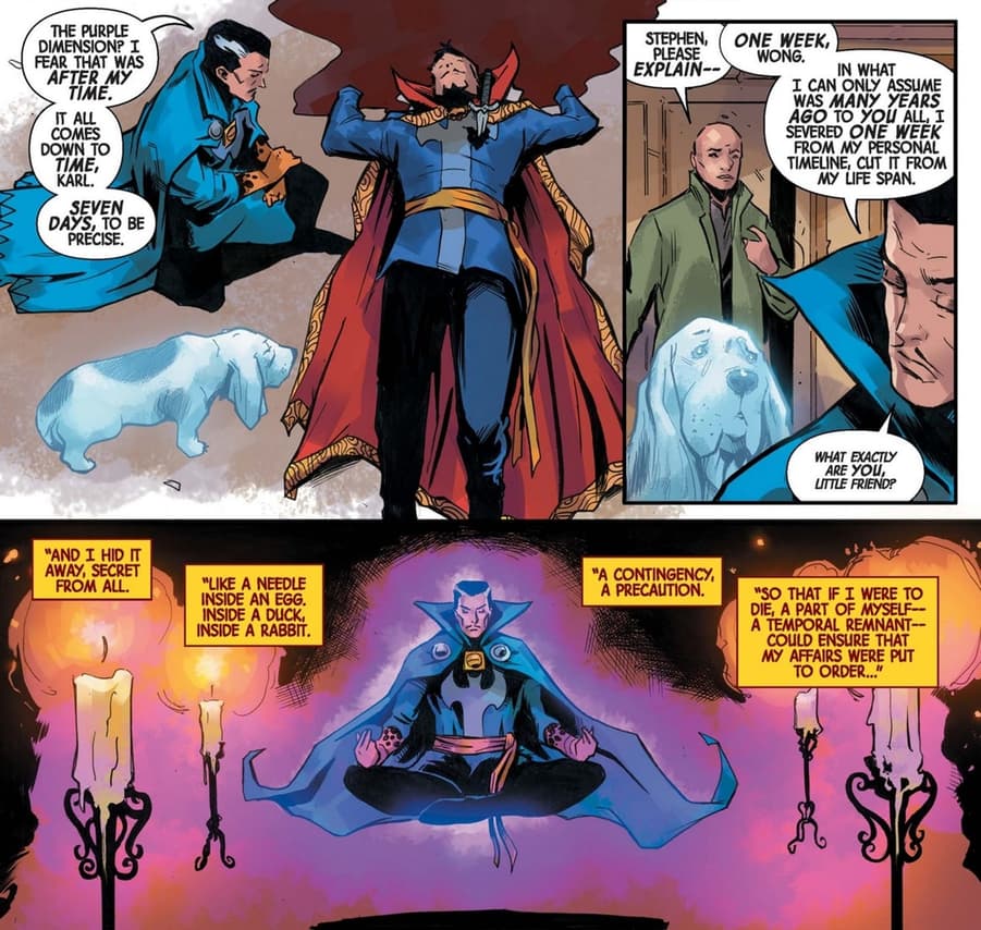 DEATH OF DOCTOR STRANGE (2021) #2 panels by Jed MacKay and Lee Garbett