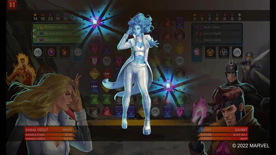 Emma Frost (New X-Men) uses My Own Best Friend in MARVEL Puzzle Quest
