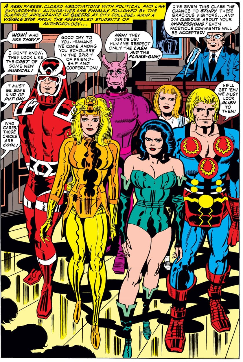 The Eternals' press conference in ETERNALS (1976) #6,