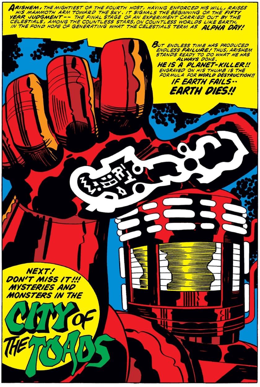 Arishem's thumb determines Earth's fate in ETERNALS (1976) #7.
