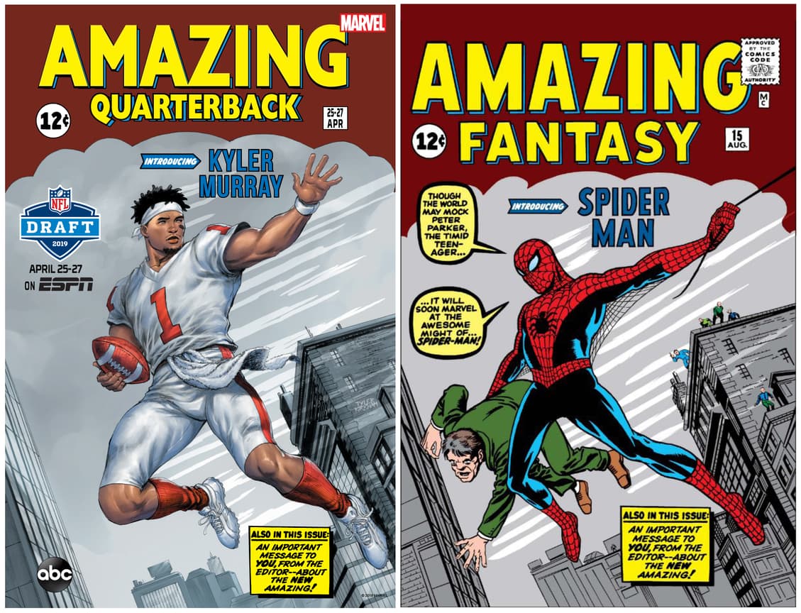 Espn And Marvel Redraw Comic Book History For The Nfl Draft Marvel