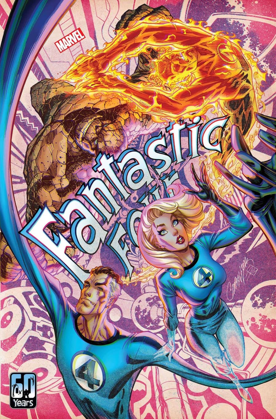 FANTASTIC FOUR #1 Anniversary Variant Cover by J. Scott Campbell