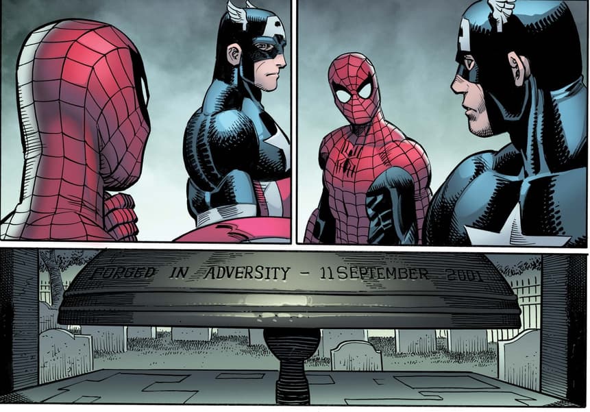 Spider-Man et Captain America rendent hommages aux victimes et aux héros des attentats du 11 septembre - Cultea