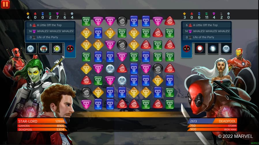 MARVEL Puzzle Quest Gamora and Star-Lord Deadpool