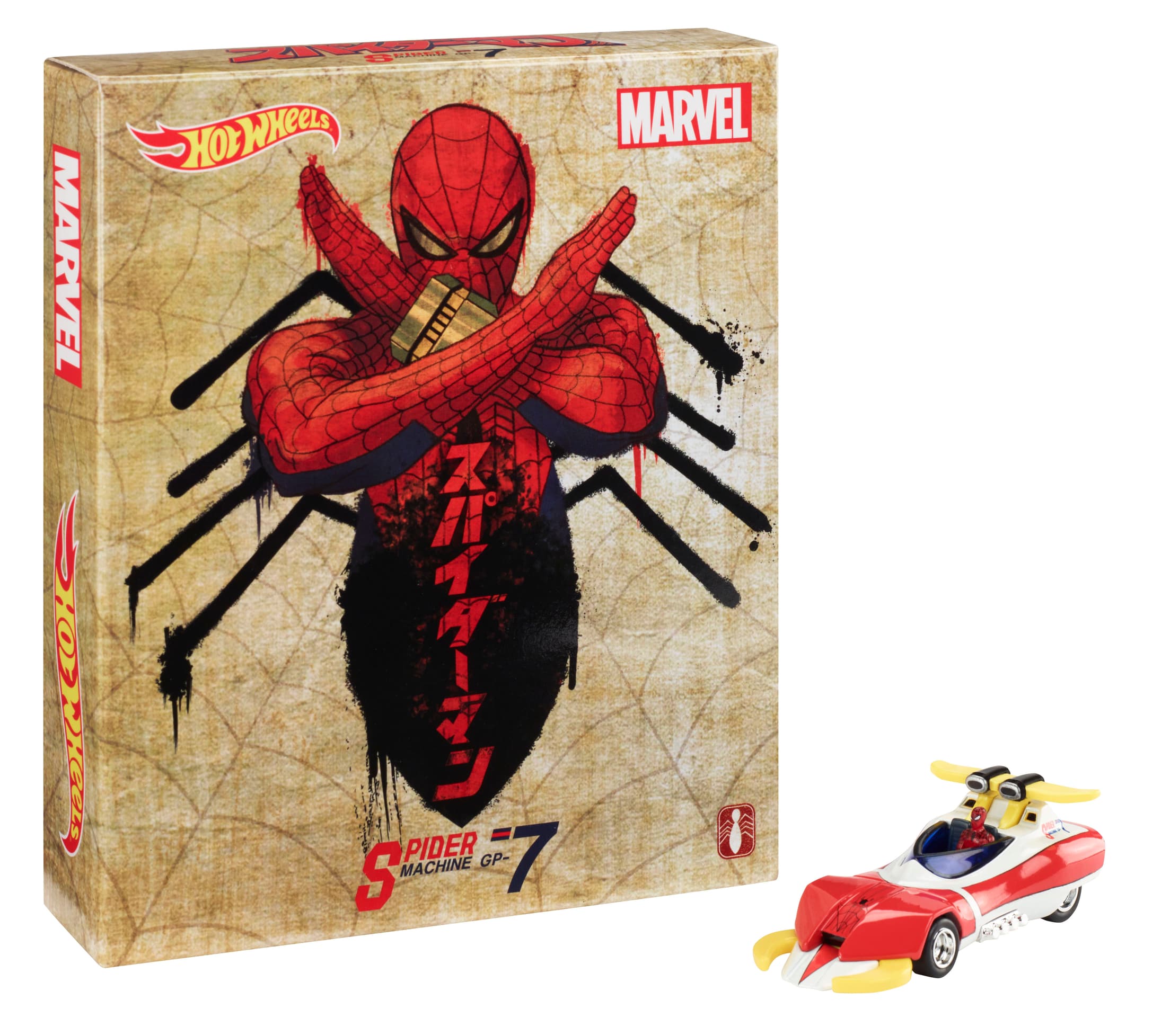 SDCC 2019 Mattel Marvel Spiderman Hot Wheels Spider Machine GP-7 