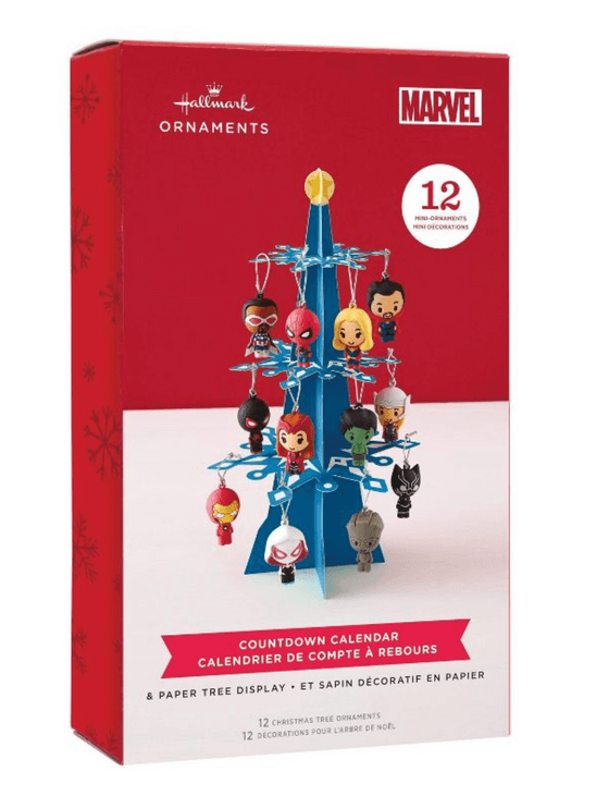 Hallmark Marvel Countdown Calendar Mini Christmas Tree Ornament Set