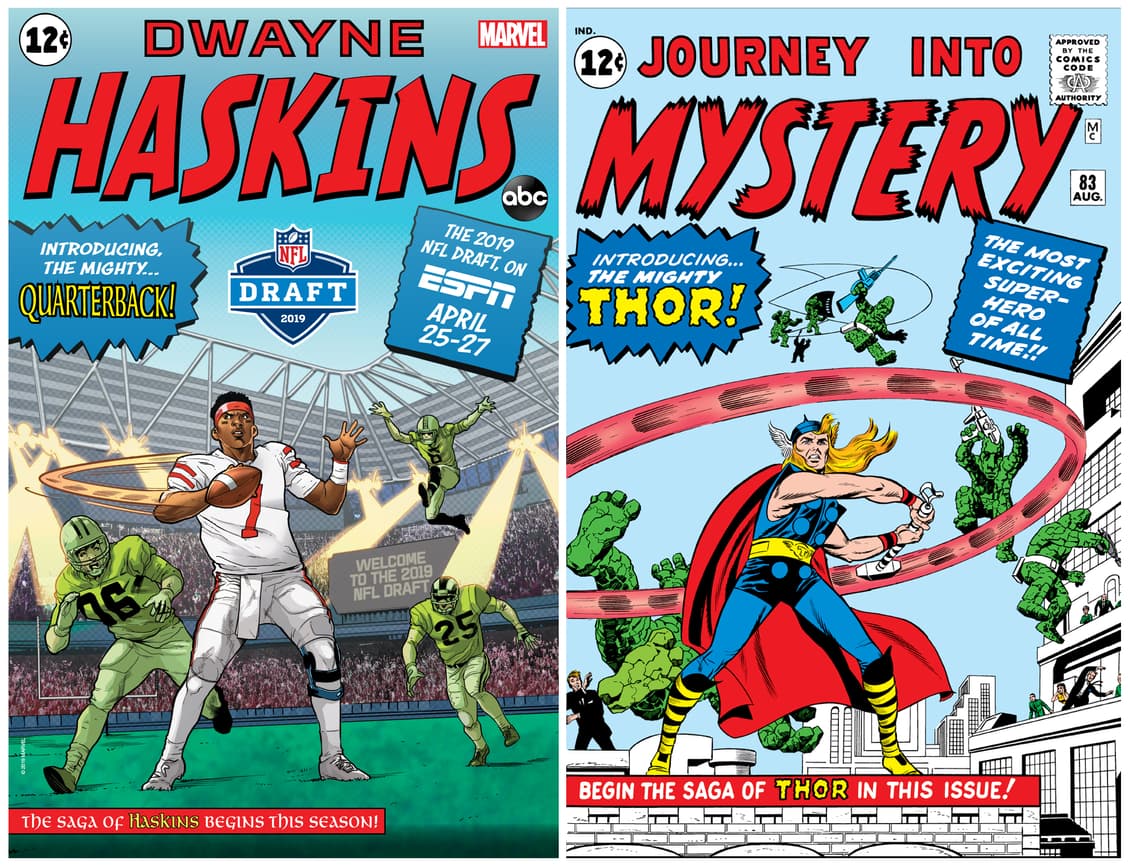 Marvel and ESPN Share Homage Covers Featuring NFL Draft Players