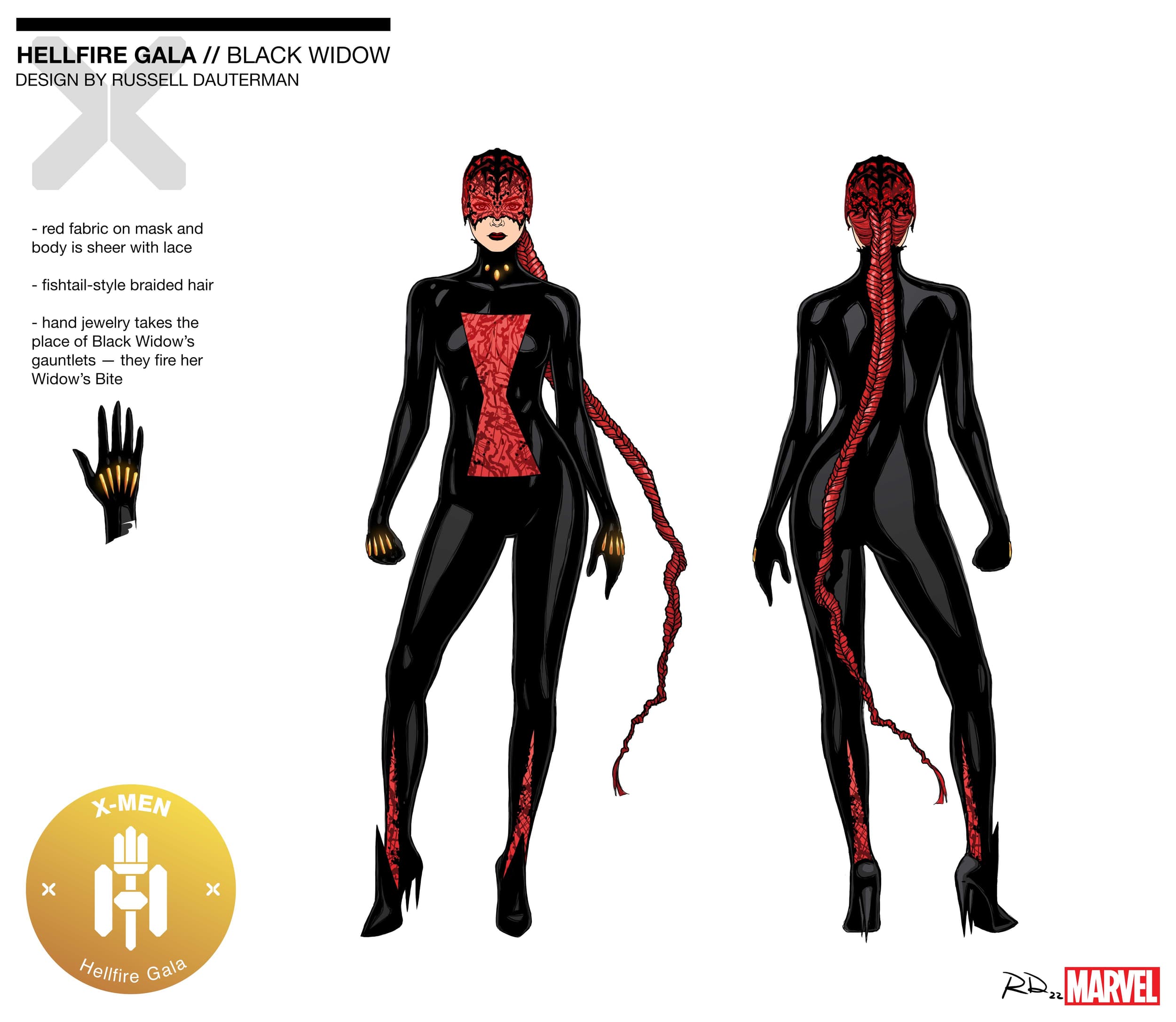 Black Widow Hellfire Gala 2022 Design by Russell Dauterman