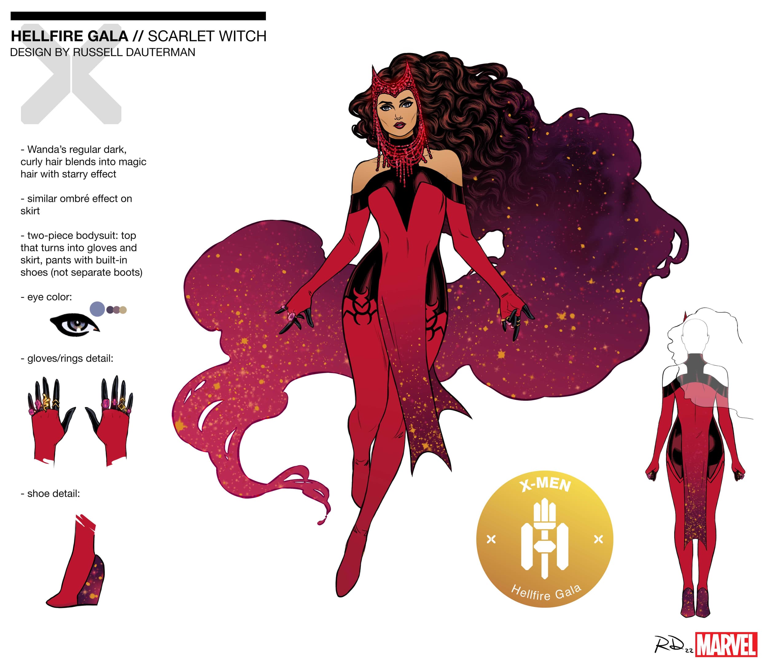 Scarlet Witch Hellfire Gala 2022 Design by Russell Dauterman