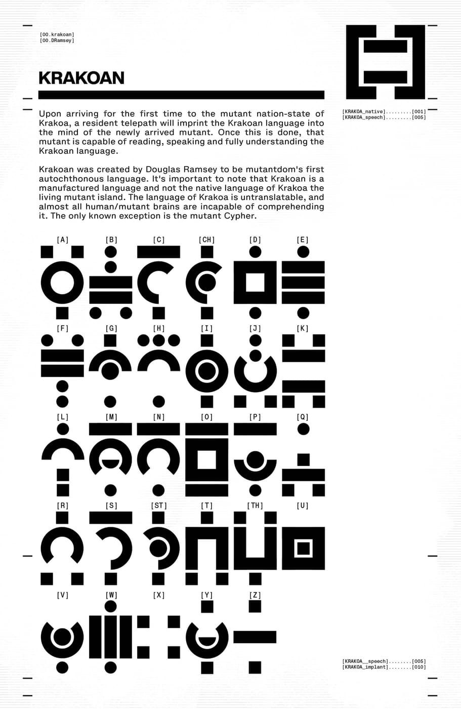 Krakoan Alphabet
