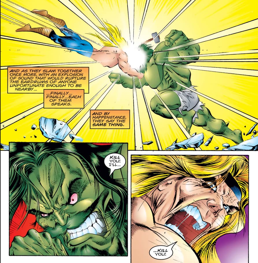 Hulk fights Thor