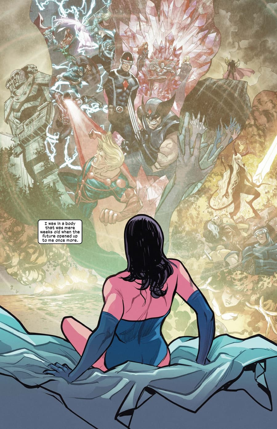 Destiny catches a glimpse of the war to come in IMMORTAL X-MEN (2022) #3.
