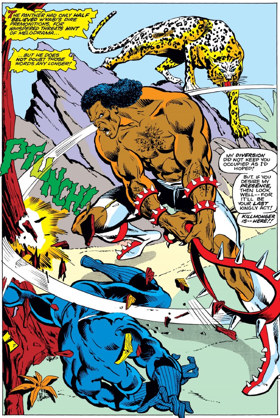 The first appearance of Killmonger in JUNGLE ACTION (1972) #6 by Don McGregor, Rich Buckler, and Klaus Janson.