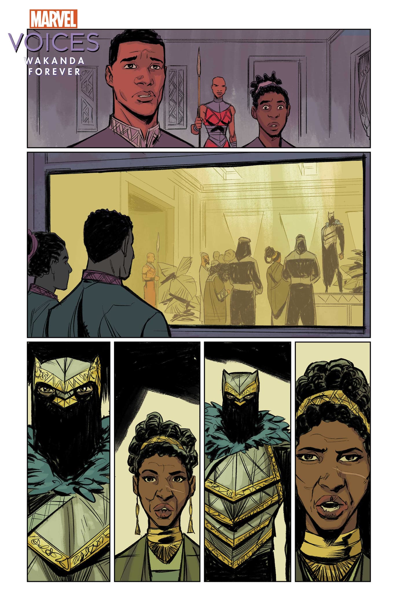 MARVEL’S VOICES: WAKANDA FOREVER #1—“The Education of Changamire” artwork by Todd Harris
