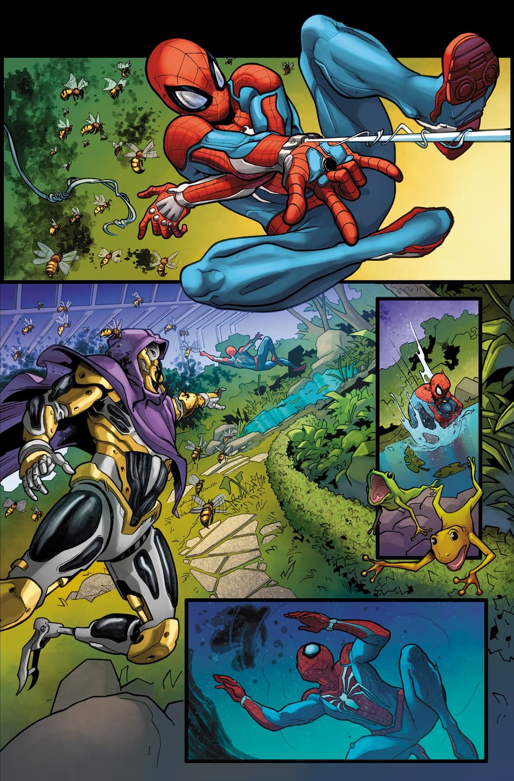 MARVEL'S SPIDER-MAN: VELOCITY #1 pencils by Emilio Laiso with colors by Rachelle Rosenberg
