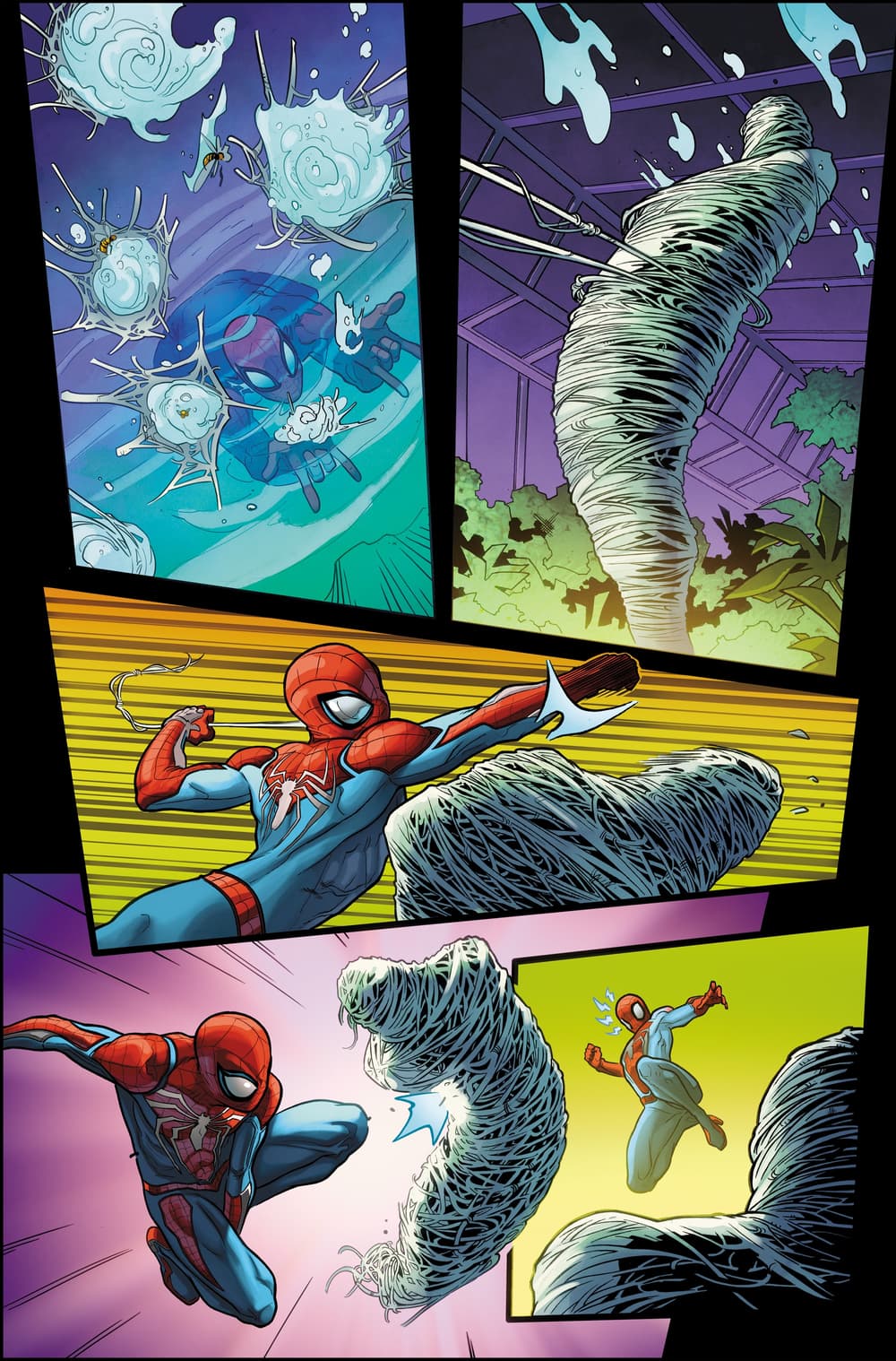 MARVEL'S SPIDER-MAN: VELOCITY #1 pencils by Emilio Laiso with colors by Rachelle Rosenberg
