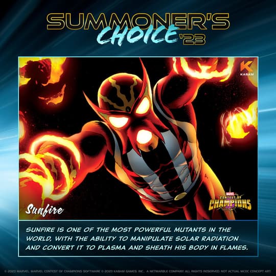 Marvel Contest of Champions Summoner's Choice 2023 Sunfire (Shiro Yoshida)