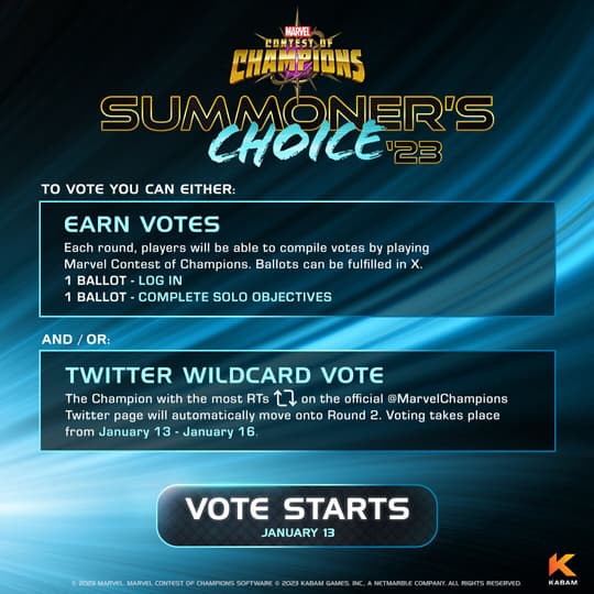 How to Vote for Marvel Contest of Champions' Summoner's Choice 2023