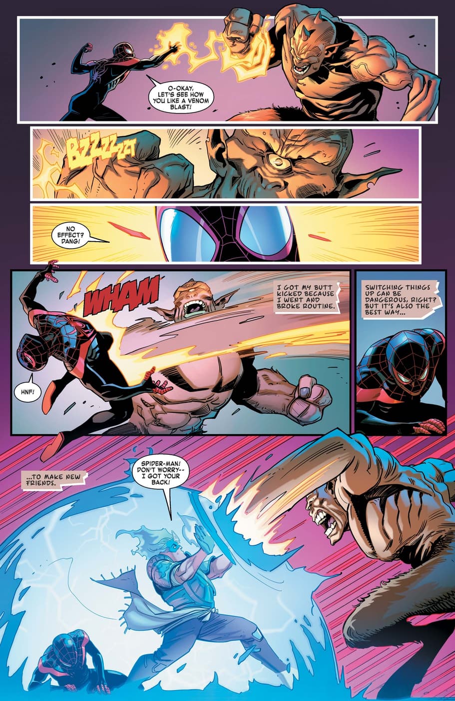 Miles and Amulet team up against a monster in MILES MORALES: SPIDER-MAN ANNUAL (2021) #1.