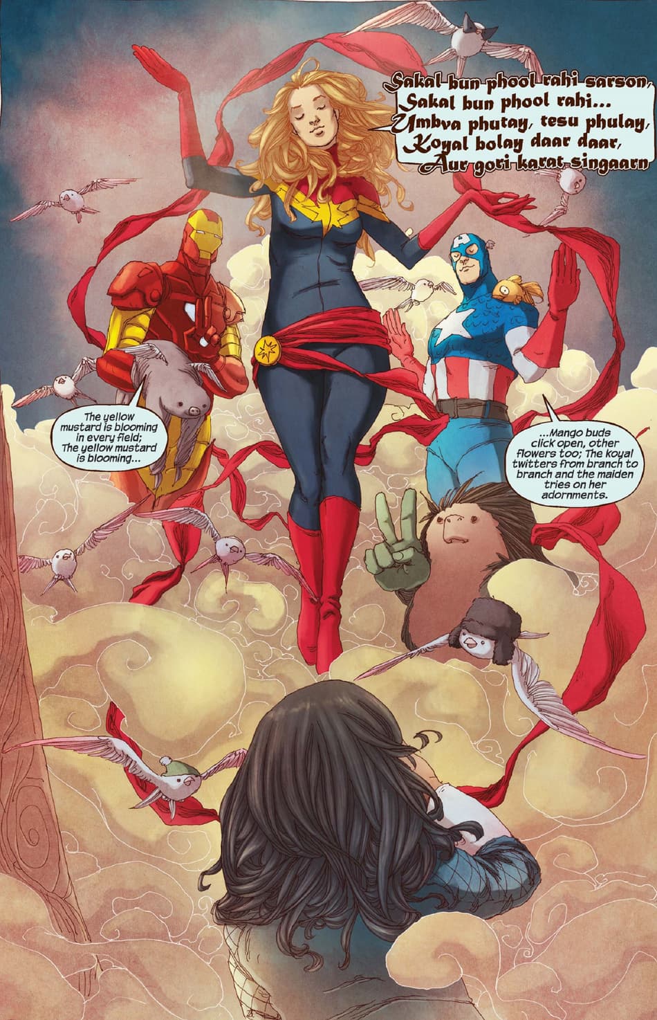 Kamala sees her three favorite heroes out of the Terrigen Mist.