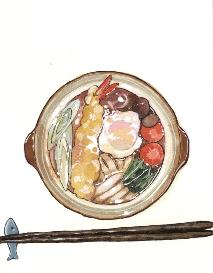 Nabeyaki Udon illustration by Peach Momoko